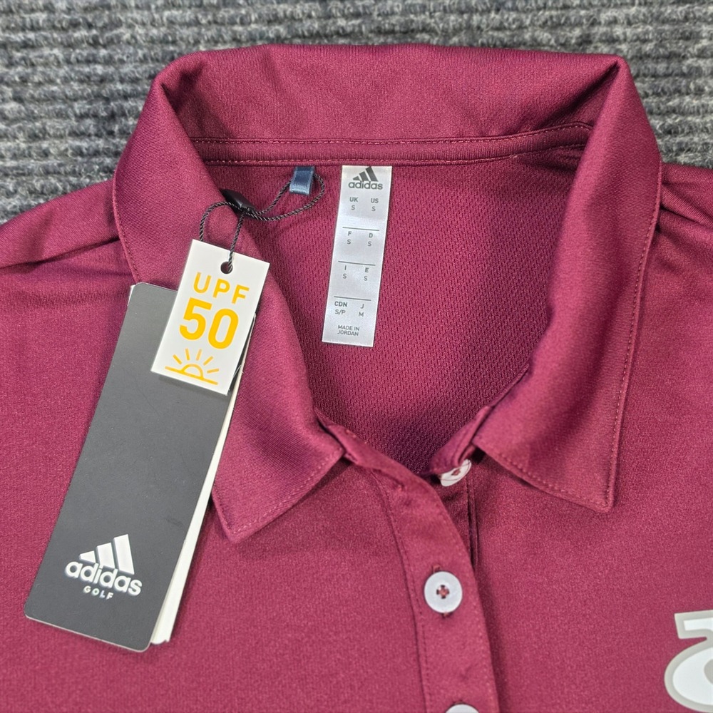 Adidas Golf Polo Shirt Womens Small Maroon NEW FSU Seminoles UPF 50 FK3676 - Picture 6 of 9